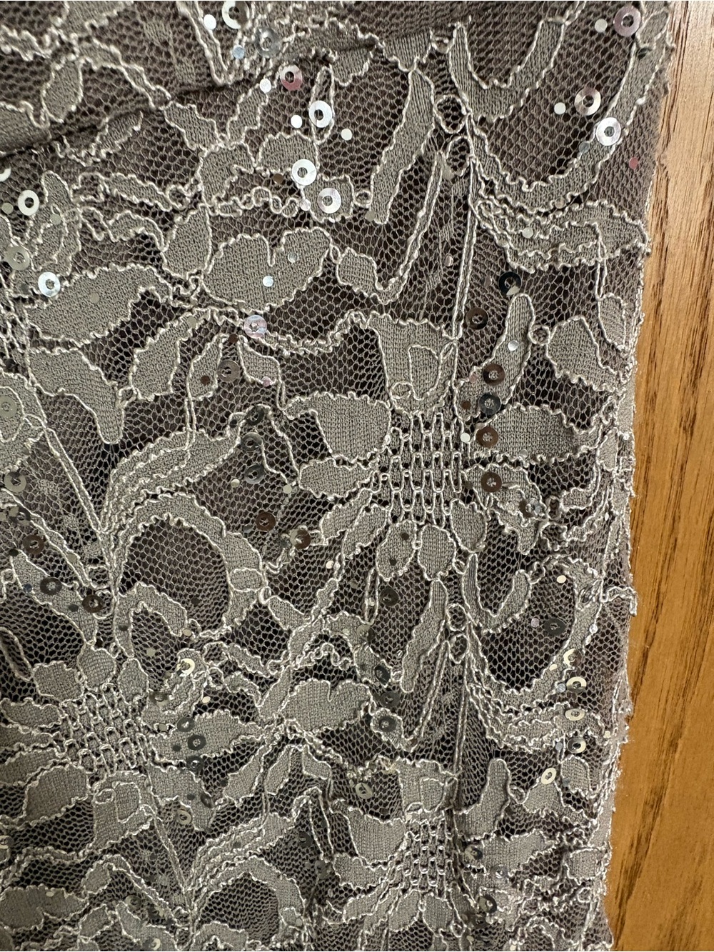 Betsy & Adam Silver Sequin Lace overlay